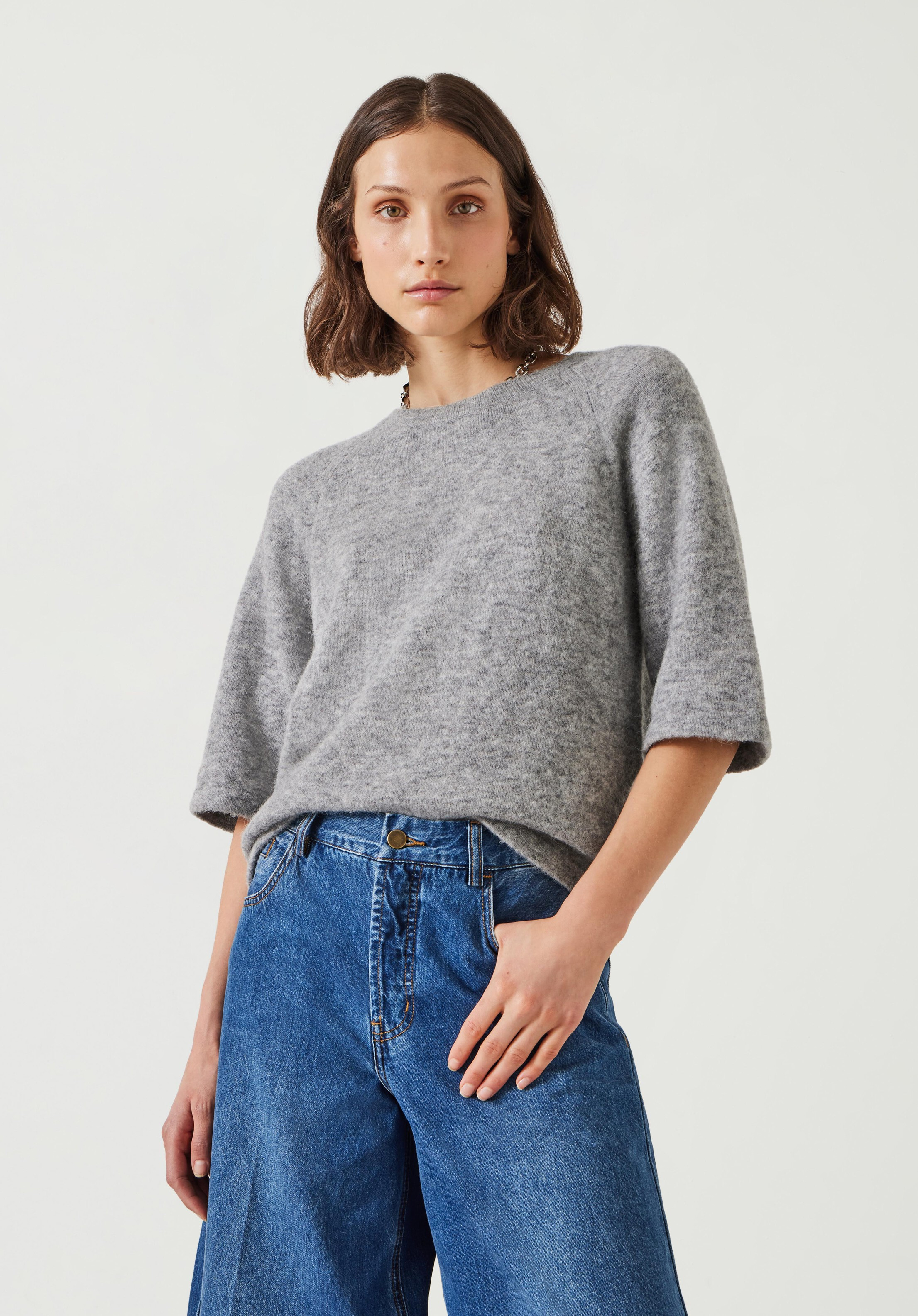 Lucia Knitted Crew Neck T Shirt | Hush UK