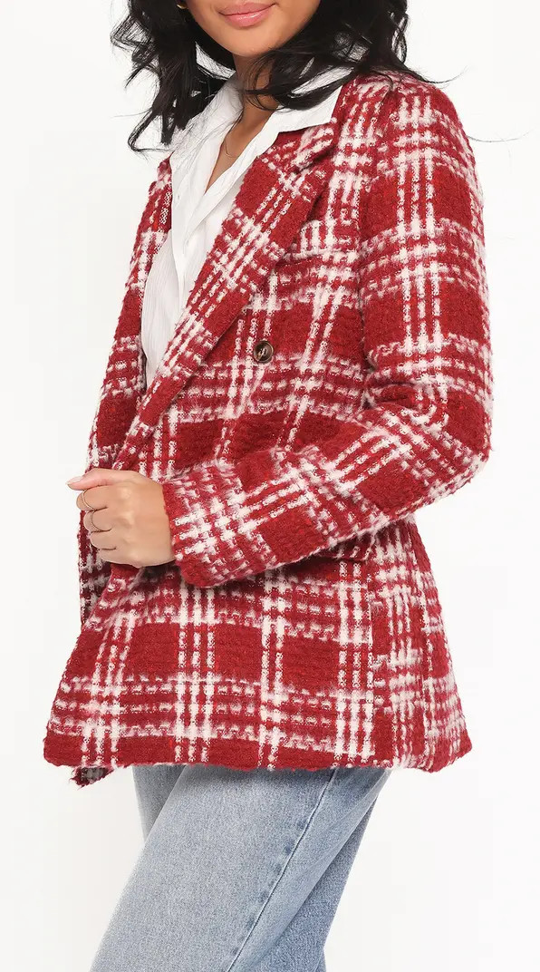 Petal & Pup Juliette Plaid Bouclé Blazer | Nordstrom | Nordstrom