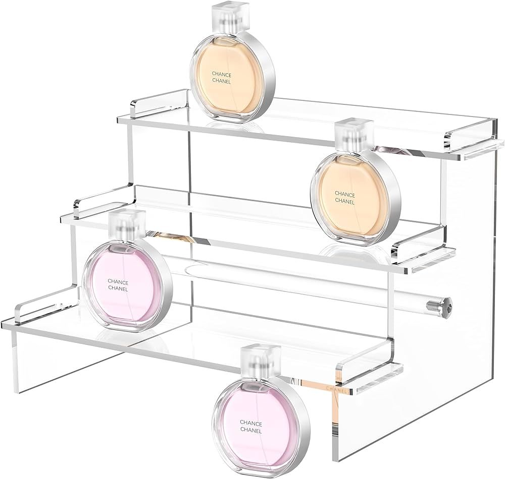 Acrylic Risers Display Stands, 12'' Perfume Organizer, Clear Riser for POPs Amiibo Figure Organiz... | Amazon (US)