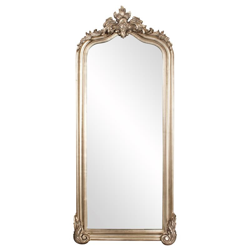 Howard Elliott Tudor Arched Frame Glass Mirror in Champagne Silver Leaf | Cymax