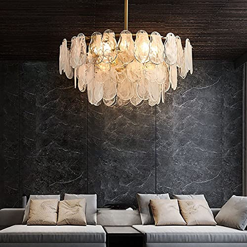 LOVEDIMA Gold Multi-Tier Lantern Pendant Lighting,Cloud Glass Metal Chandeliers Hanging Ceiling L... | Amazon (US)
