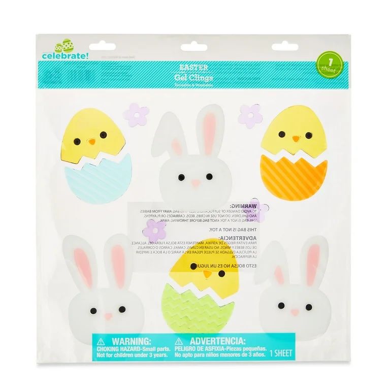 Easter Bunnies & Chicks Window Gel Clings by Way To Celebrate | Walmart (US)
