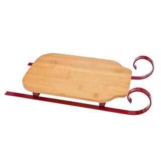 8.25 in W x 3.50 in. H x 3.50 in. D Wood Sleigh Cutting Board 70508 - The Home Depot | The Home Depot