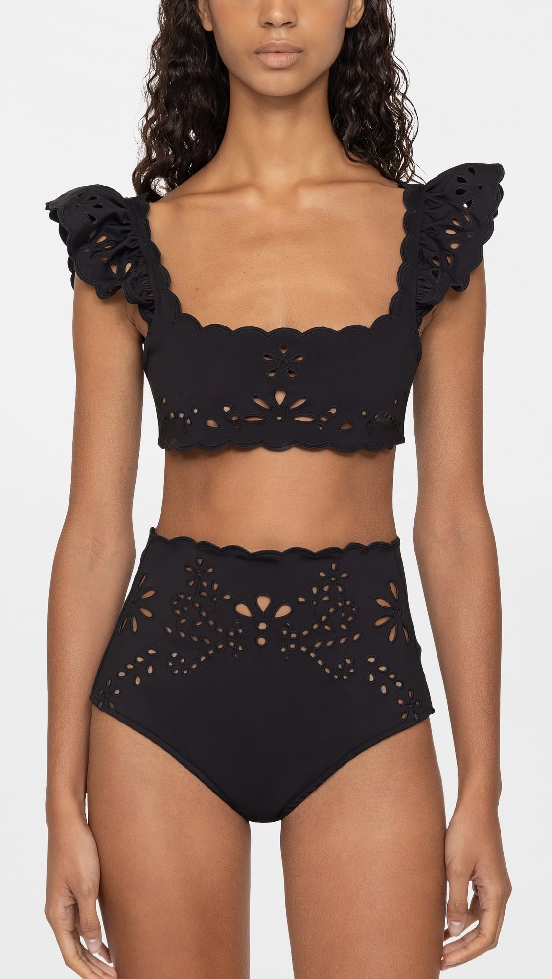 Liat Embroidery Flutter Sleeve Bikini Top | Shopbop