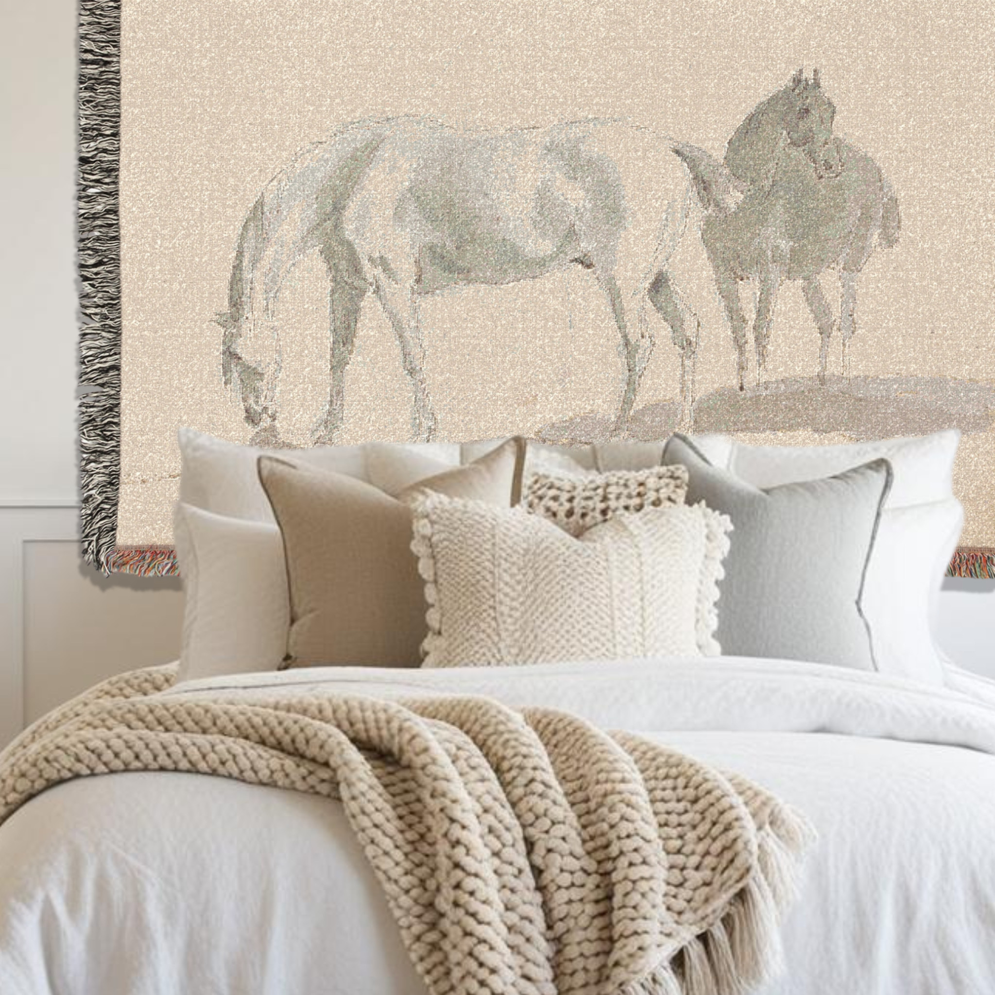 Vintage Neutral Horse Sketch Woven Tapestry Blanket for your Bedroom Space  

 

#LTKstyletip #LTKfamily #LTKgiftguide