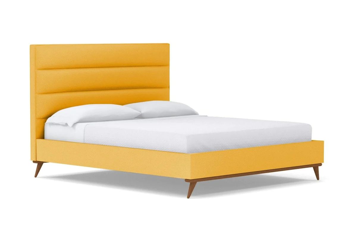 Cooper Upholstered Bed :: Leg Finish: Pecan / Size: Queen Size | Apt2B Furniture and Home Decor