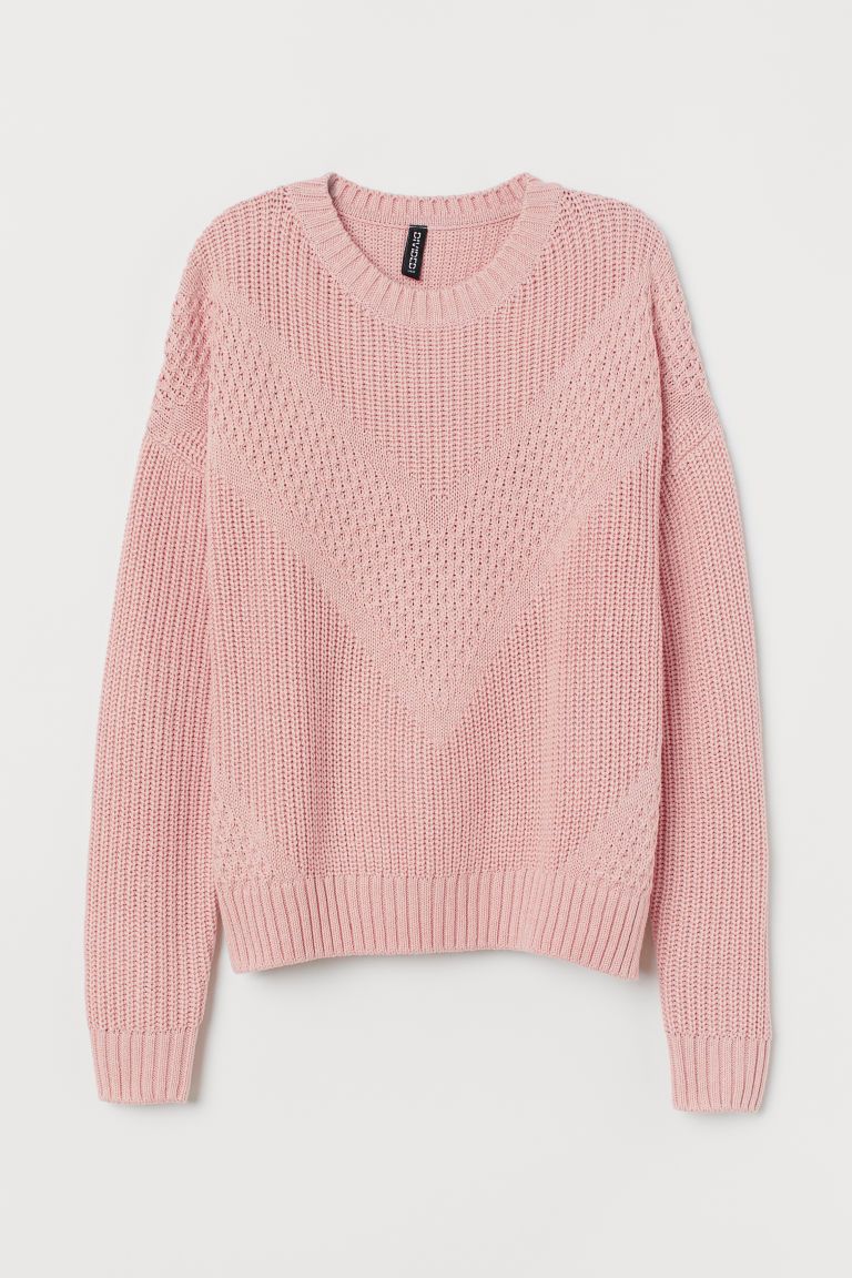 H & M - Textured-knit Sweater - Pink | H&M (US)