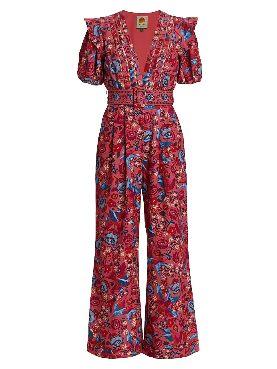 Floral Birds Belted Jumpsuit | Saks Fifth Avenue