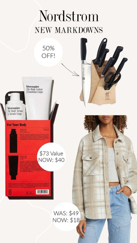 New markdowns at Nordstrom!! 
Including this shacket that’s 62% off and my favorite body products from Necessaire!!

LTKFestiveSaleIE #LTKsalealert #LTKhome