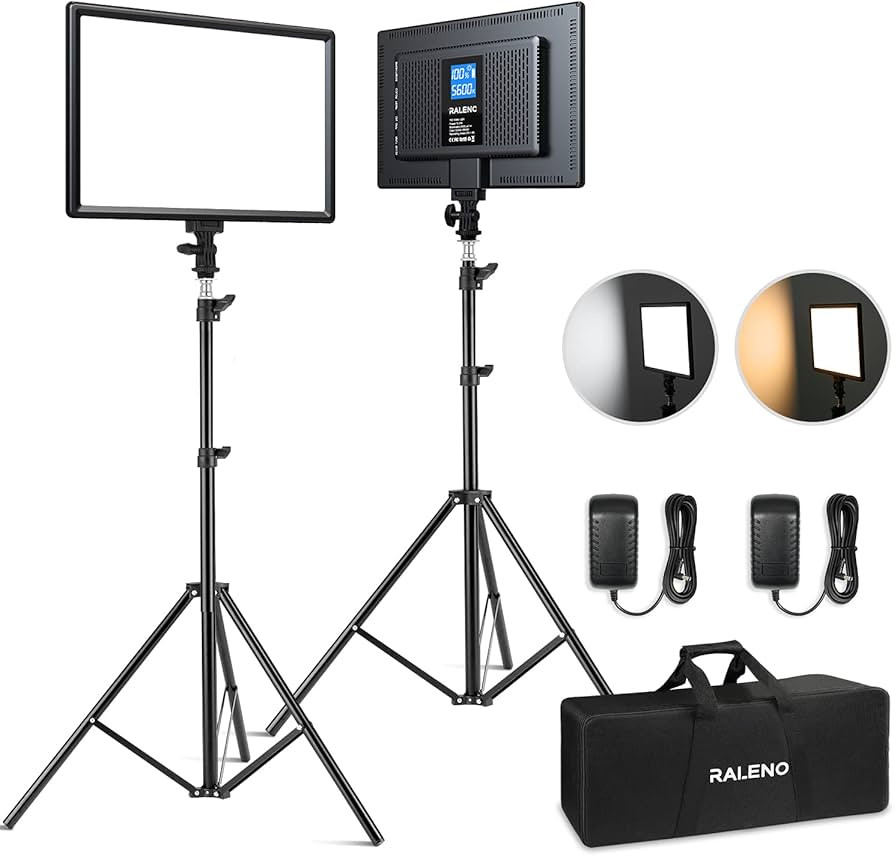 RALENO 2 Packs LED Video Light and 75inches Stand Lighting Kit, CRI 95+ Photography Lighting with... | Amazon (US)