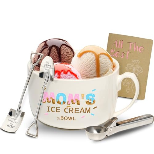EUUPS Mom Gifts for Christmas from Daughter Son- Mom's Ice Cream Bowl and Scoop, Shovel, Ice Cream Spoon - Ideal Mom Mothers Day Birthday Gift | Amazon (US)