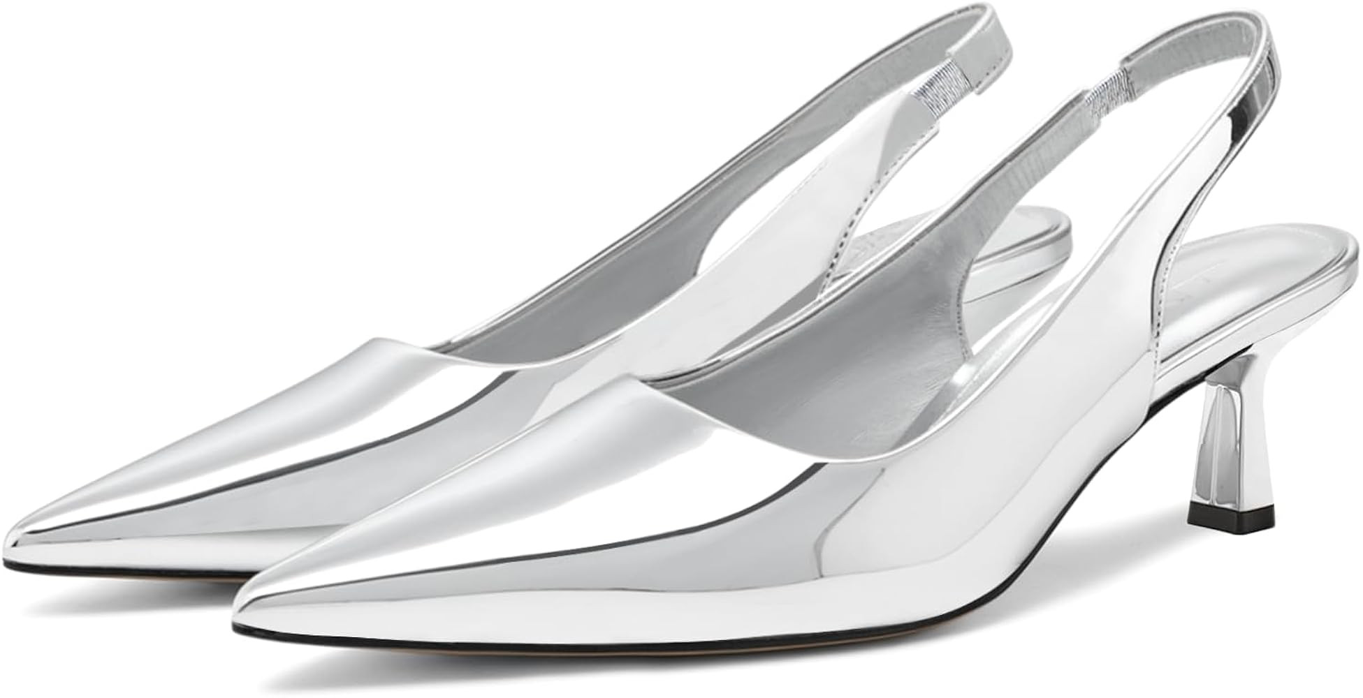 DREAMCIA Women's Pumps Slingback Heels Pointed Toe Sling Back Kitten Heels Women Metallic Slingba... | Amazon (US)