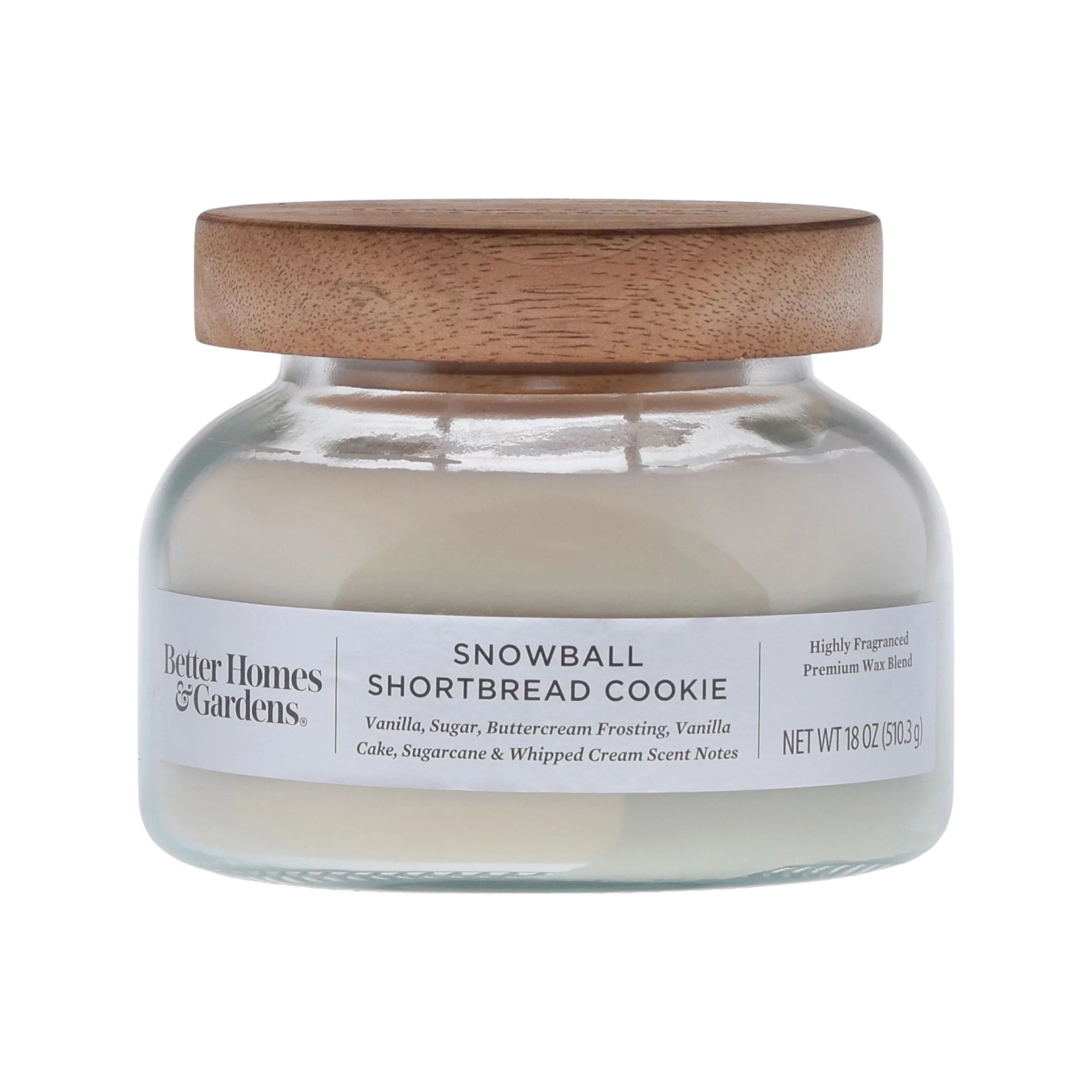 Better Homes & Gardens 18oz Snowball Shortbread Cookie Scented Ombre 2-Wick Bell Jar Candle - Wal... | Walmart (US)