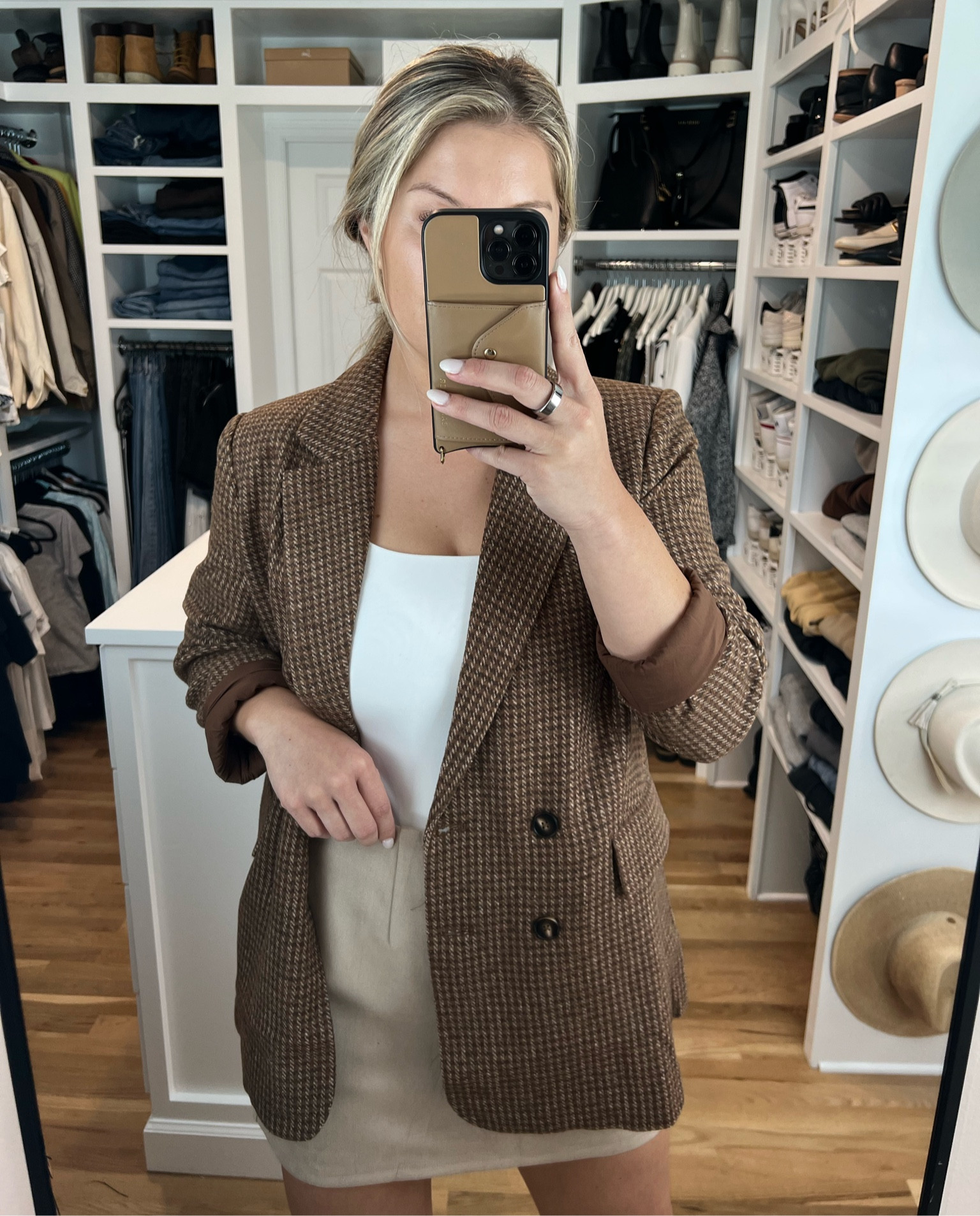 This blazer is to die for 🖤 

Wearing a large in all and true to size heels! 

#LTKunder100 #LTKstyletip