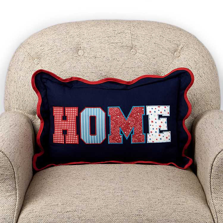 Patriotic Home Scalloped Lumbar Pillow | Kirklands