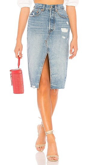 LEVI'S Deconstructed Long Skirt in Original Sinner | Revolve Clothing (Global)