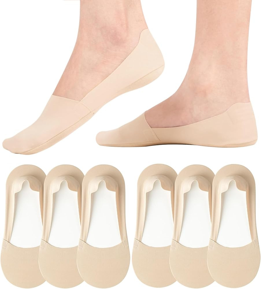 No Show Socks Womens Nylon Non Slip Low Cut Invisible Liner Footies Thin Silk Socks for Flats Loa... | Amazon (US)