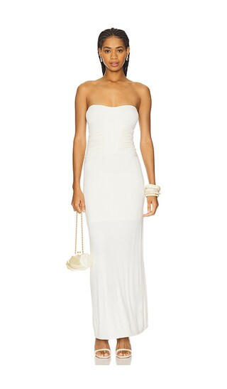 SABLYN Ella Strapless Dress in Cream. - size S | Revolve Clothing (Global)