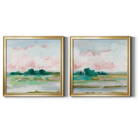 Pink Marsh I - 2-Piece Painting Print | Wayfair North America