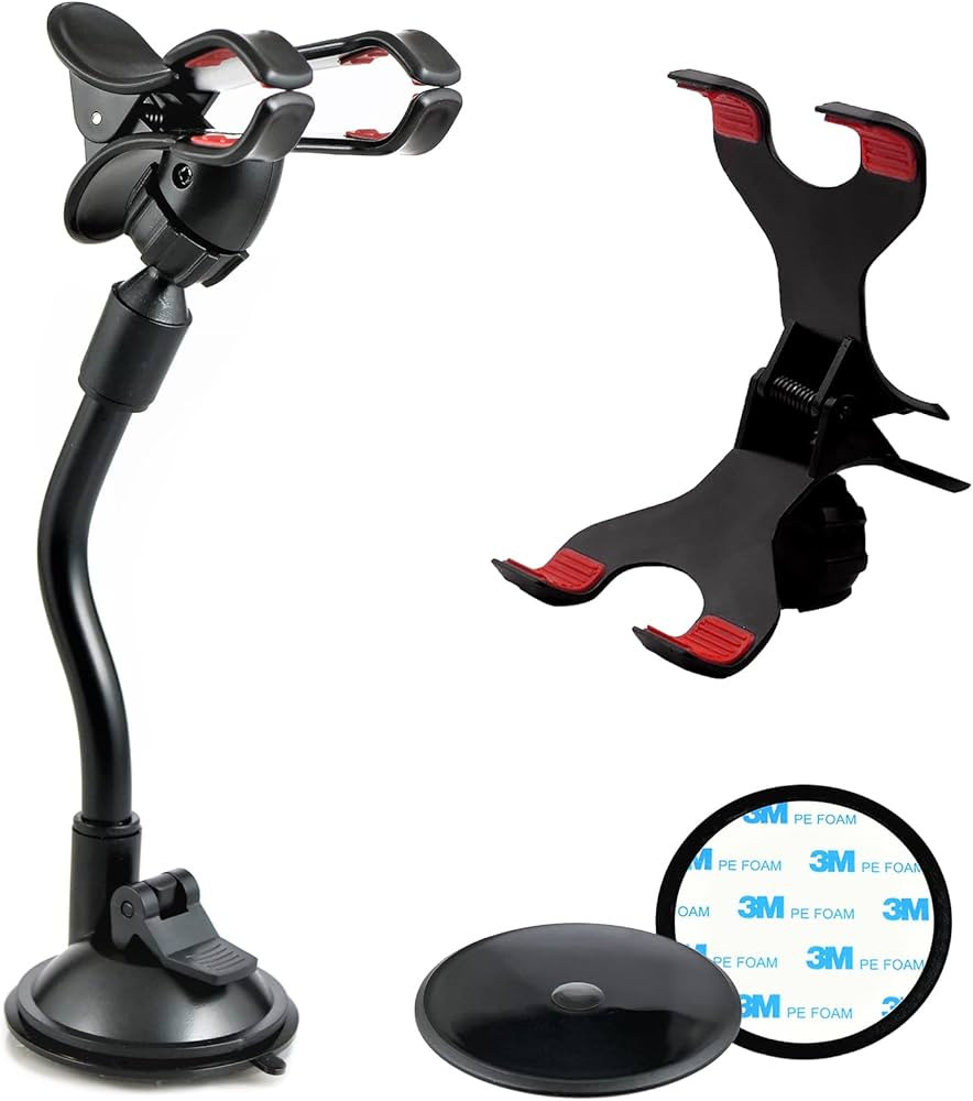 TECOTEC 8" Flexible Gooseneck Suction Cup Cellphone Holder with Extra 3M Adhesive Mounting Disk, ... | Amazon (US)