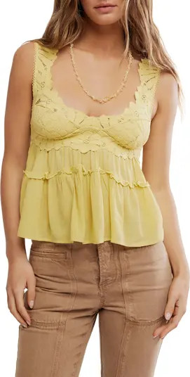 Petal Party Ruffle Trim Lace Babydoll Top | Nordstrom