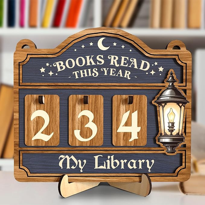 Books Read This Year Counter, Reading Tracker Sign for Home Library Decor, Book Suncatcher Orname... | Amazon (US)