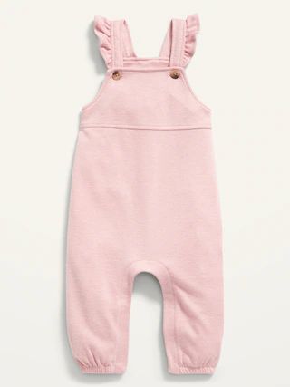 Unisex Cozy-Knit Ruffle-Strap Overalls for Baby | Old Navy (US)