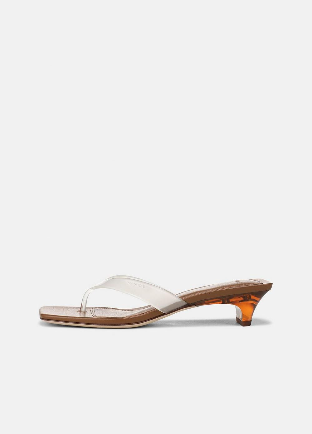 Women's San Juan Jelly Heeled Thong Sandal, Clear, Size 9 Vince | Vince LLC