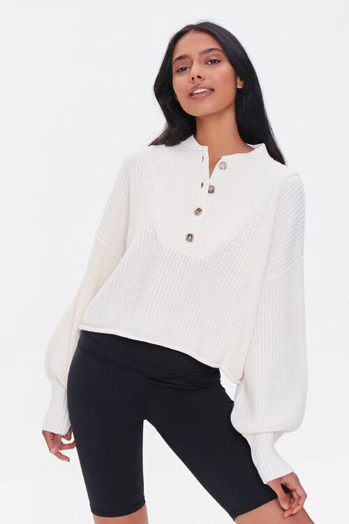 Marled Balloon-Sleeve Sweater | Forever 21 (US)