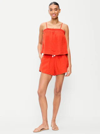 High-Waisted Crinkle Gauze Shorts | Old Navy (CA)