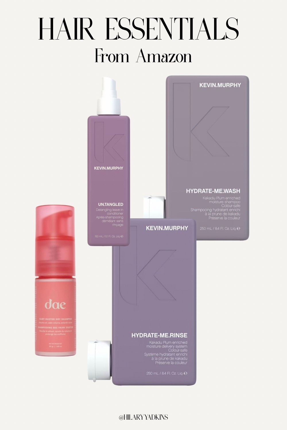 Hair essentials I swear by 💆🏼‍♀️✨
Hydrating, color-safe, and perfect for everyday use — all from Amazon!

#HairCare #AmazonFinds #HairEssentials #KevinMurphy #DAE #ShampooAndConditioner #HairProducts #BeautyFavorites #AmazonBeauty #HairCareRoutine #EverydayEssentials #DryShampoo #Amazon #Detangler

#LTKBeauty
