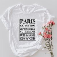 Paris Shirt - Unisex Short Sleeve Tee, Graphic Tshirt, Eiffel Tower, Champs Elysees, Notre Dame, Arc De Triomphe, Souvenir | Etsy (US)