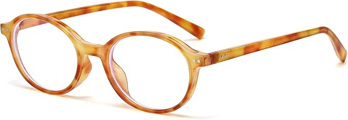 Retro Round Blue Light Glasses for Women Men 90s Non Prescription Oval Tortoise Eyeglasses | Amazon (US)