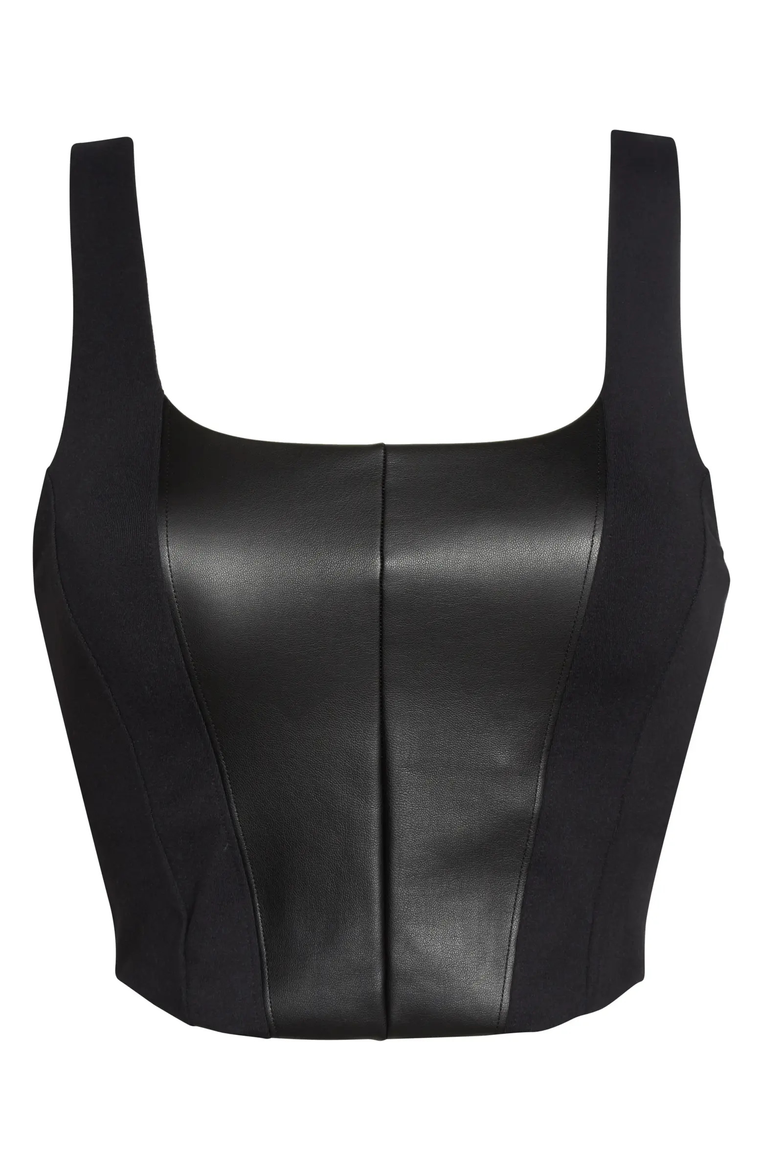 Zella Faux Leather Longline Bra | Nordstrom | Nordstrom