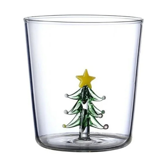 AOOOWER Christmas Tree Glass Cup Decorative Wine Glasses Holiday Gift Drinking Glass Cup | Walmart (US)