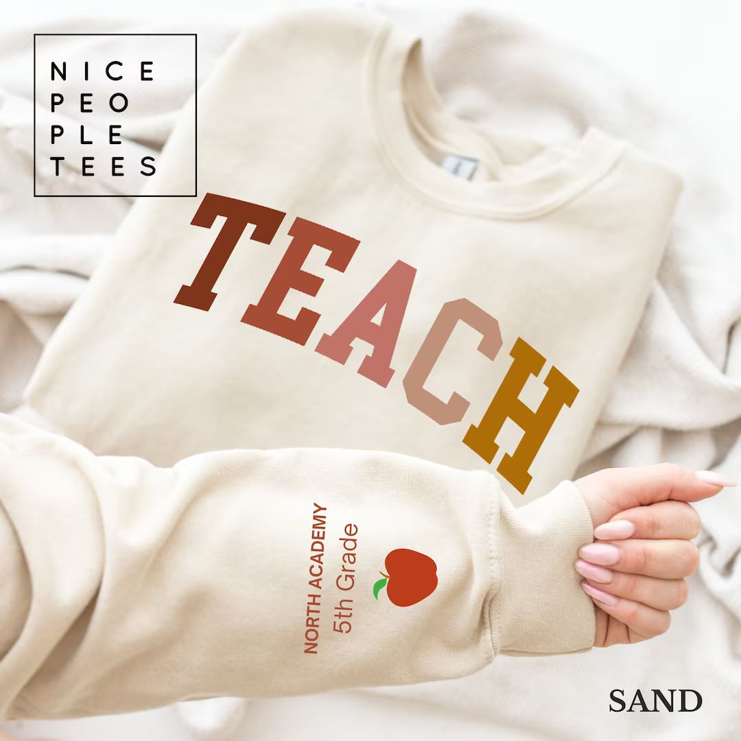 Custom Teacher Sweatshirt Personalized Teacher Gift Cute - Etsy | Etsy (US)
