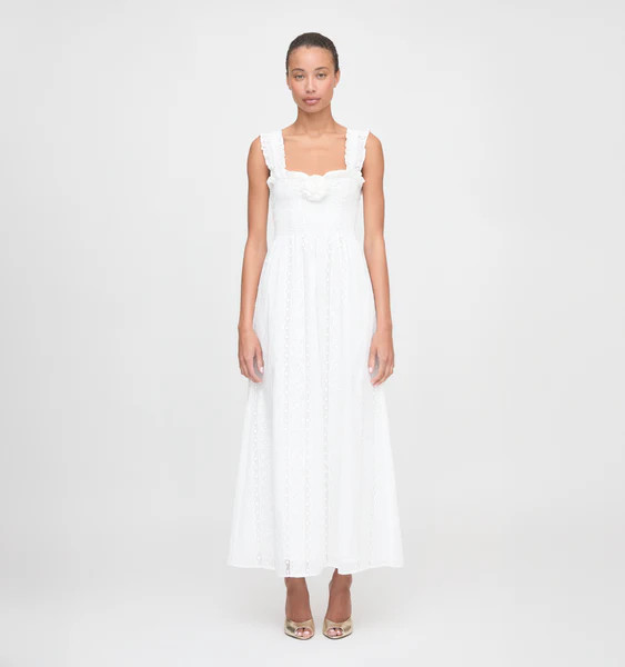 The Rosetta Nap Dress - White Broderie Voile | Hill House Home US