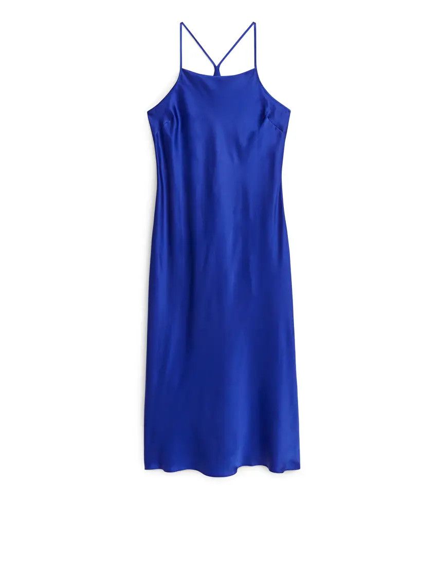 Silk Slip Dress | Blue Satin Dress | New Years Eve Dress | Winter Dress Dresses | Holiday Dress | ARKET (US&UK)