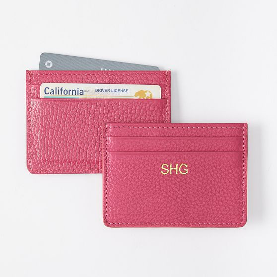 Leather Card Case, Pink | Mark and Graham