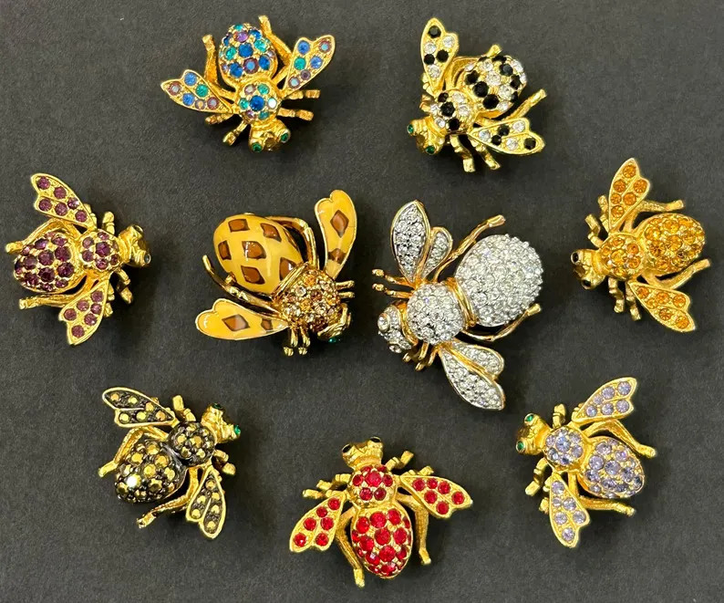 Selection of Vintage Joan Rivers Rhinstone BEE Brooches (Each Sold Separately) | Etsy (Global)