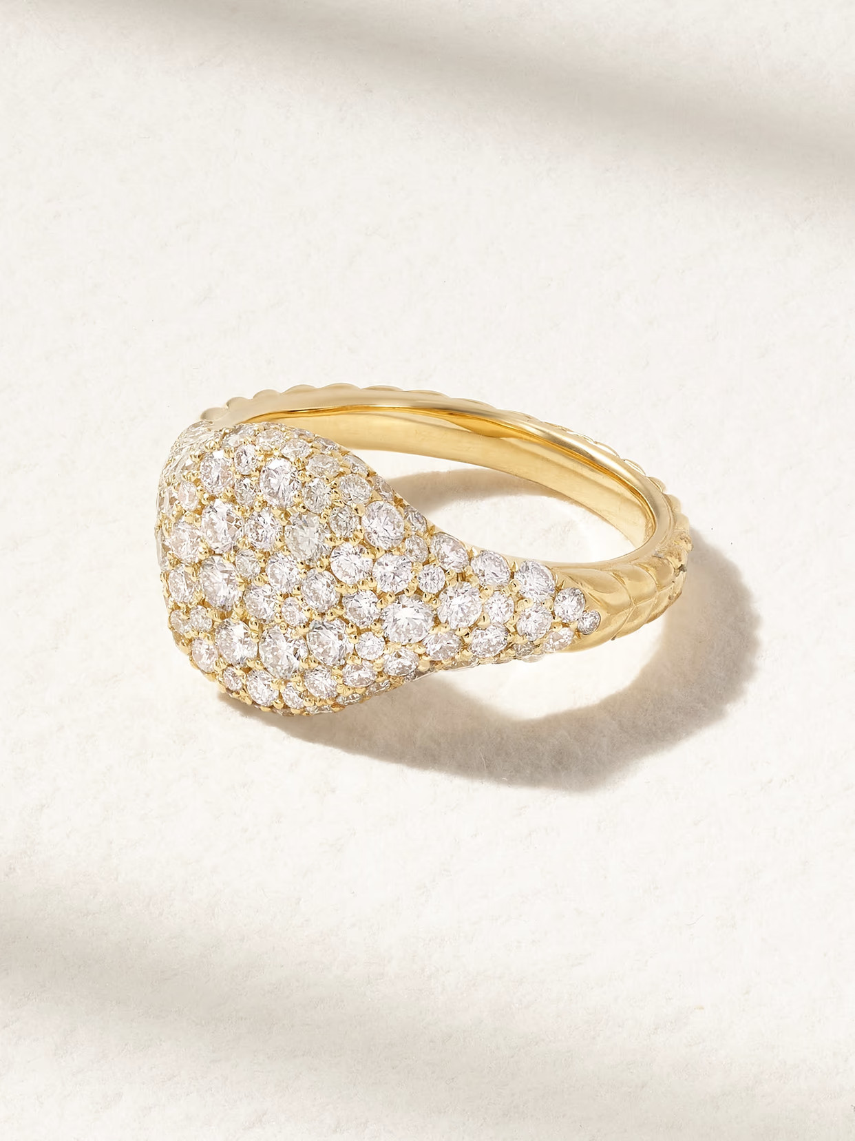 David Yurman - Mini Chevron 18-karat Gold Diamond Pinky Ring - 3 | NET-A-PORTER (US)