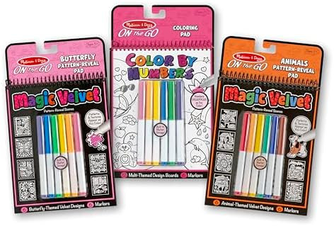 Melissa & Doug Color by Numbers and Magic Velvet Activity Pad 3-Pack (Unicorns, Butterflies, Pupp... | Amazon (US)