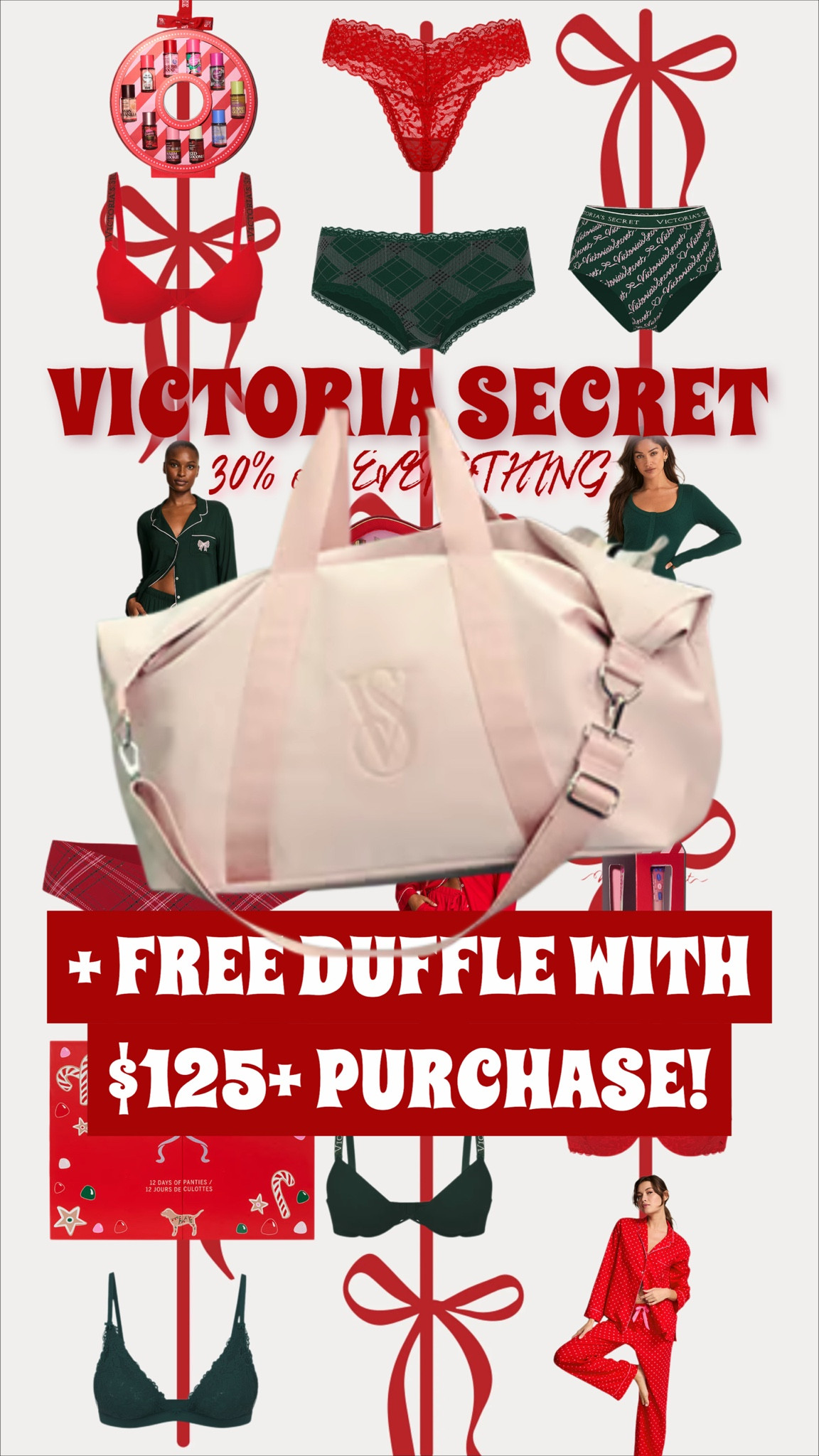 Cyber Week deals you actually want:
✔️ 30% off all Victoria’s Secret
✔️ Free duffle bag with $125
✔️ Panties, bras, pajamas & beauty in the prettiest holiday reds + greens

#LTKSale #VictoriaSecretSale #CyberWeekFinds #HolidayLingerie #LTKBeautySale #CozyGiftIdeas #FestiveFinds #LTKTrendingNow


#LTKCyberWeek #LTKGiftGuide #LTKHoliday
