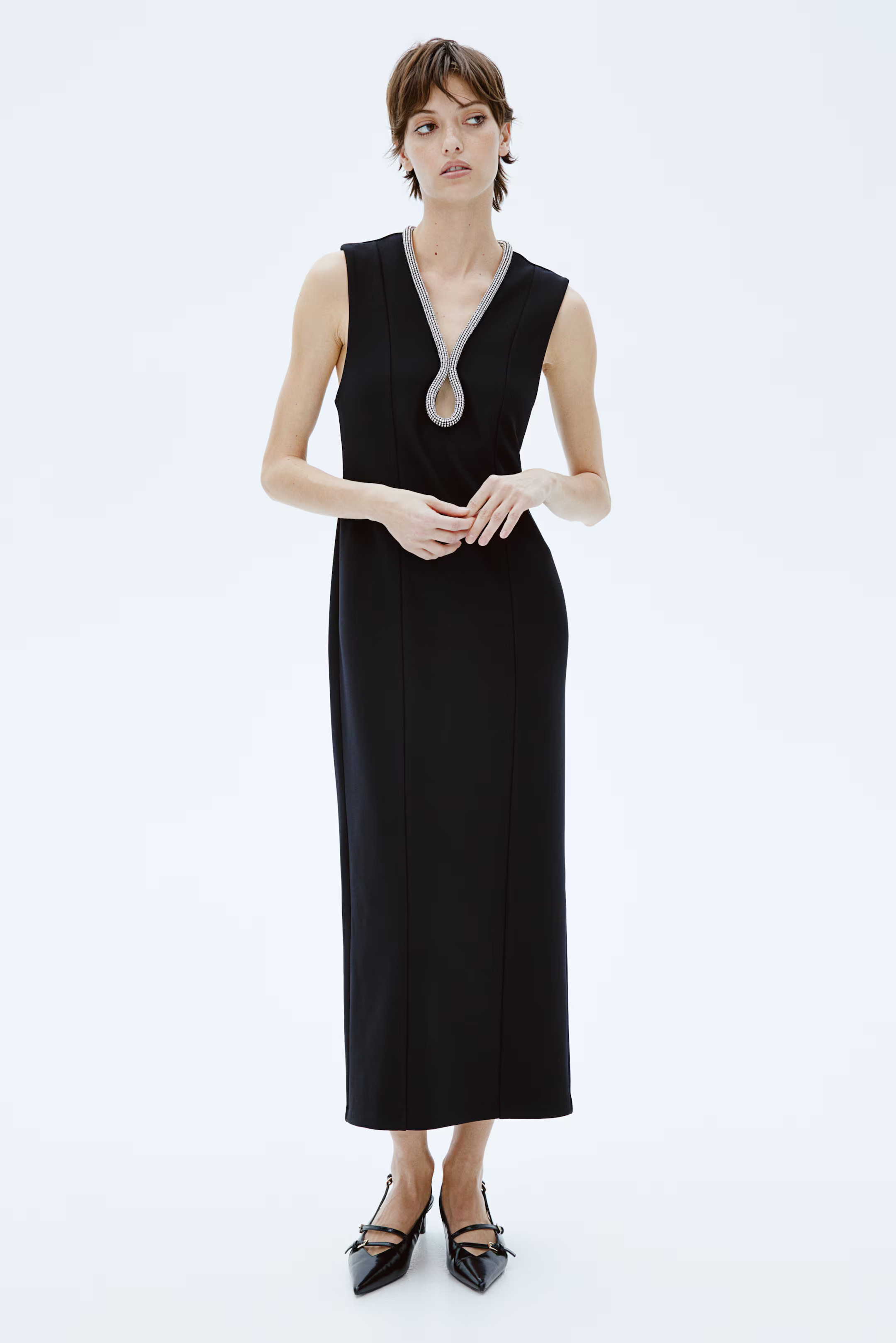 Rhinestone-Trimmed Dress | H&M (US + CA)