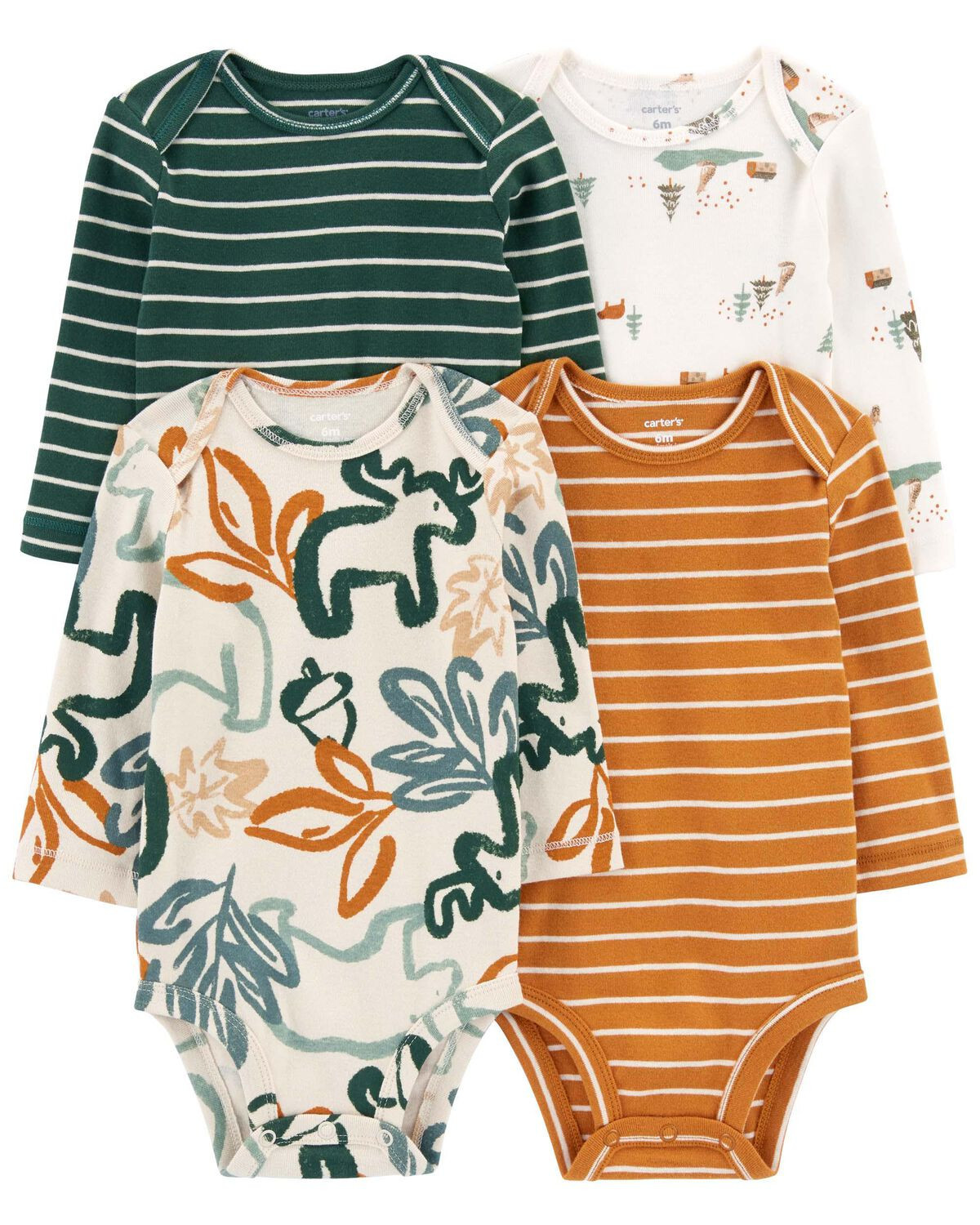 Multi Baby 4-Pack Long-Sleeve Bodysuits | carters.com | Carter's