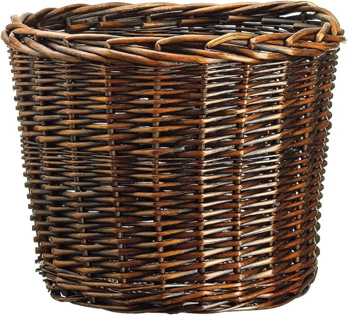 SilksAreForever 10" Hx10 W Round Willow Basket Planter -Dark Smoke | Amazon (US)