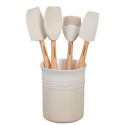 Le Creuset 5-Piece Utensil Set with Crock, Meringue | Williams-Sonoma