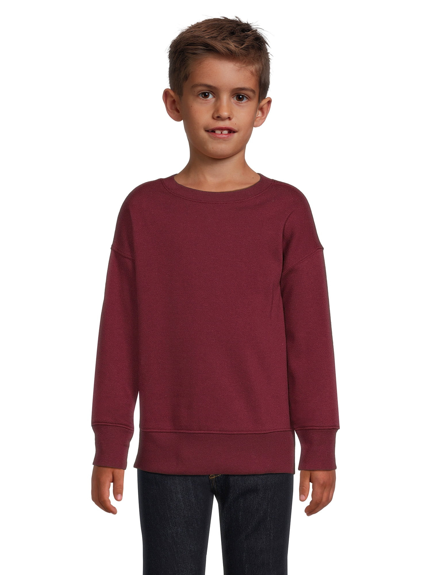 Athletic Works Boys Fleece Sweatshirt, Sizes 4-18 & Husky - Walmart.com | Walmart (US)