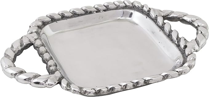 Boston International Trays Aluminum Platter with Rope Edging and Handles, Mini, Silver | Amazon (US)