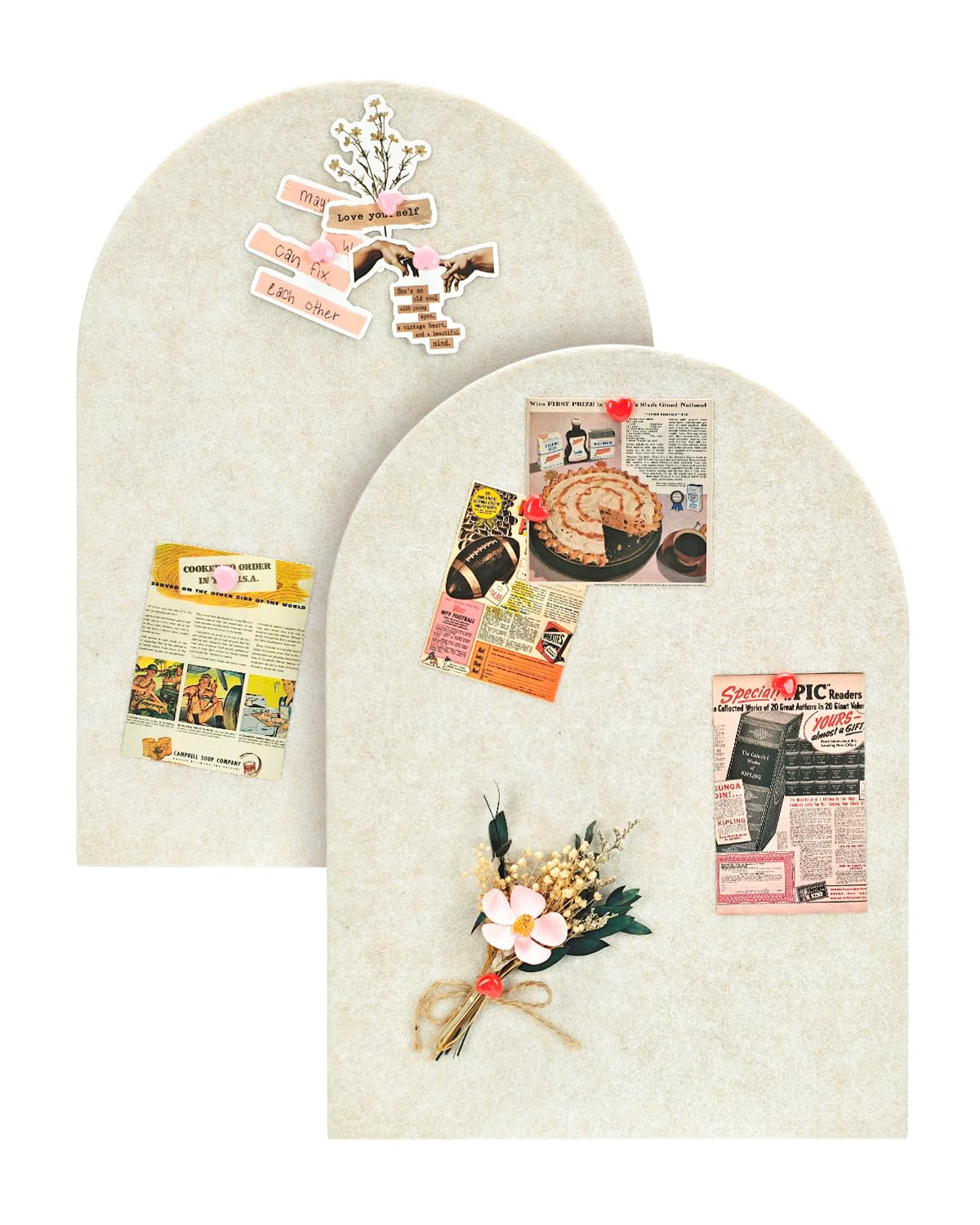 Arched Felt Bulletin Board, Cork Board Alternative for Wall, 10.6in x 14.6in Self-Adhesive Pin Bo... | Amazon (US)